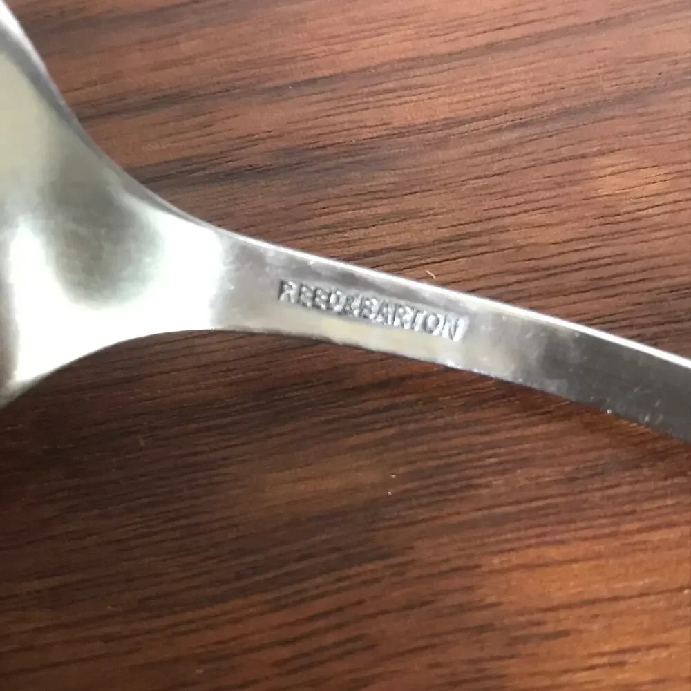 Reed & Barton COLONIAL FORGE Stainless Hammered Satin solid serving spoon (1)